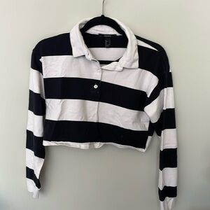 Forever 21 cropped rugby shirt